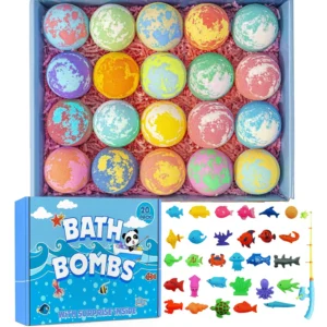 20 Pack Organic Kids Bath Bombs with Toys Inside