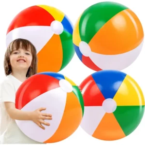 JOYFY 4 Pack 20" Beach Balls Large Rainbow