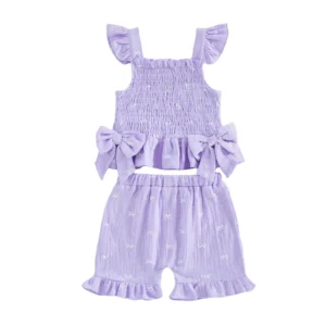 Infant Girls Stylish Floral Print 2-Piece Ensemble for Summer