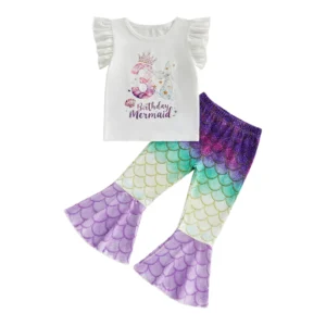 2Pcs Girls Birthday Outfits 1-3yrs