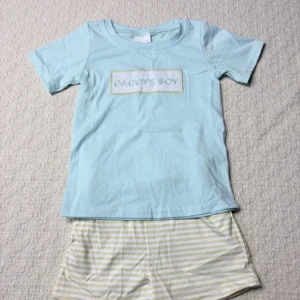 Boys 'Daddy's Boy' Top and Patterned Shorts Set