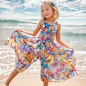 Girls Flower Bohemian Chiffon Dress