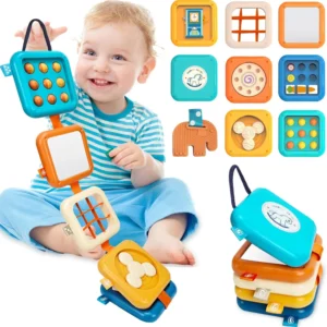 Montessori Busy Board Activity Cube – Sensory & Fine Motor Learning Toy